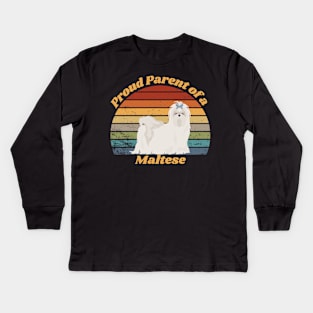 Proud Parent of a Maltese Kids Long Sleeve T-Shirt